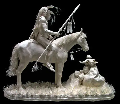 creative_sculptures_made_by_paper_indian_horserider