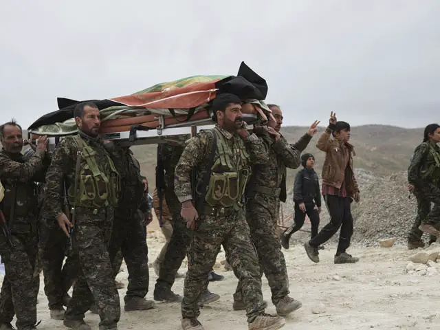 Yezidi-Funeral-Shingal-Resistance-Units-YBS-Sinjar-Mountain-Iraq